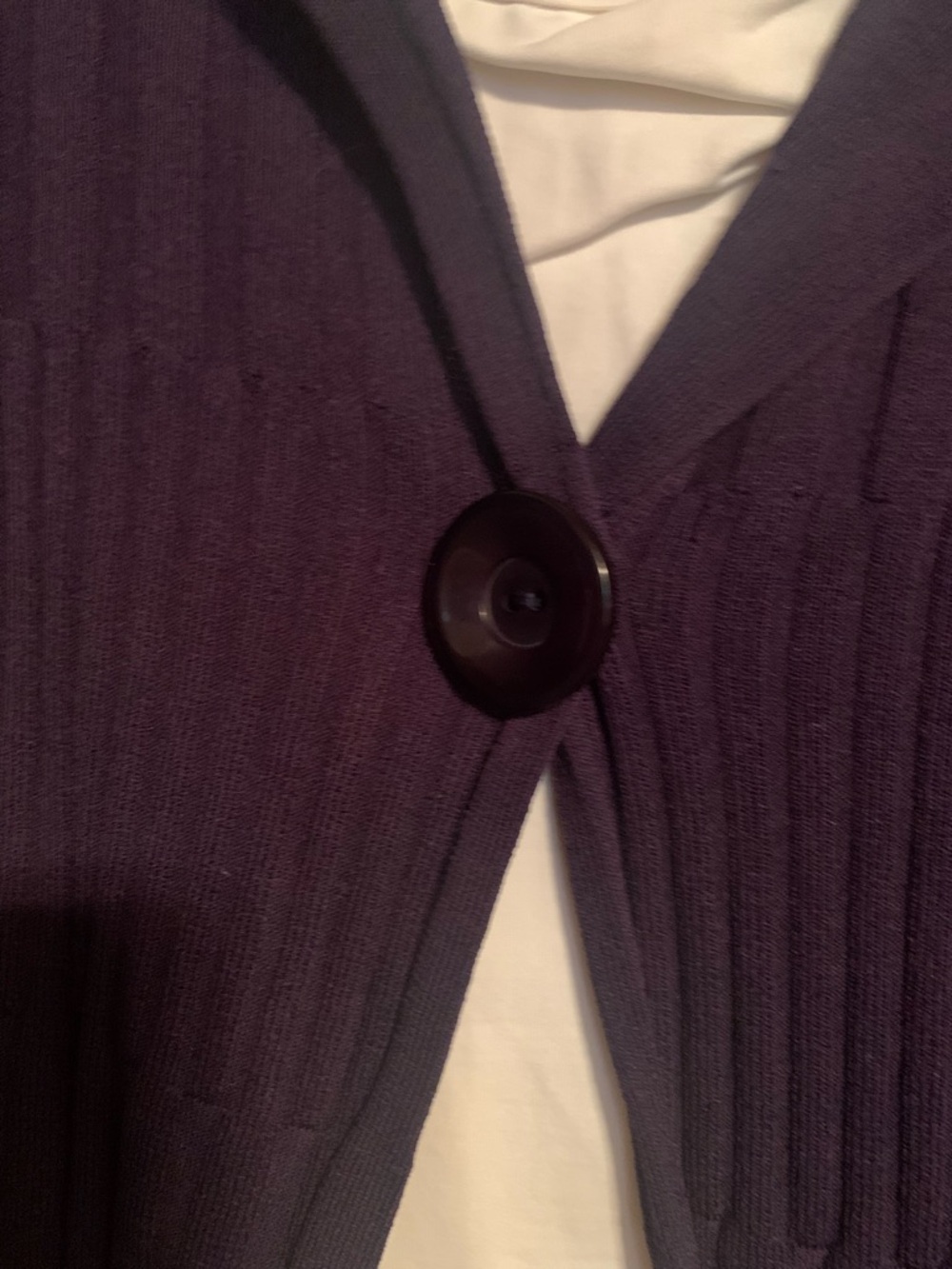 Button-Front Ribbed Cardigan Sweater in Dark Blue - Picture 5 of 5